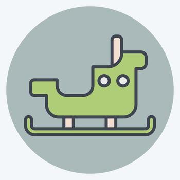 Icon Sledding. related to Adventure symbol. color mate style. design editable vector