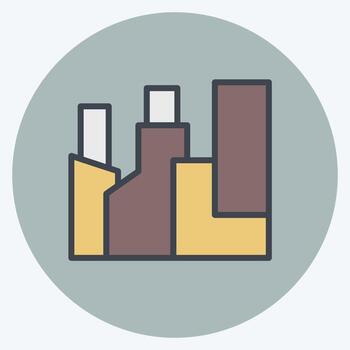 Icon Skyscraper. related to Downtown symbol. color mate style. design editable vector