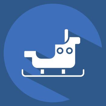 Icon Sledding. related to Adventure symbol. long shadow style. design editable vector