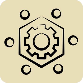 Icon Frame Work. related to Printing symbol. hand drawn style. design editable vector