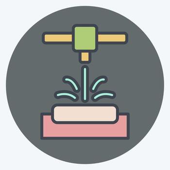 Icon Selective Laser Melting. related to Printing symbol. color mate style. design editable vector