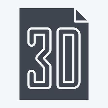 Icon 3D File. related to Printing symbol. glyph style. design editable vector