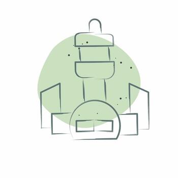 icono torre. relacionado a céntrico símbolo. color Mancha estilo. diseño editable vector