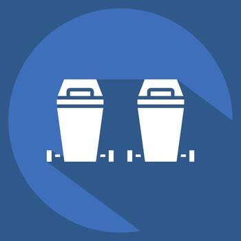Icon Waste Sorting. related to Green House symbol. long shadow style. design editable vector