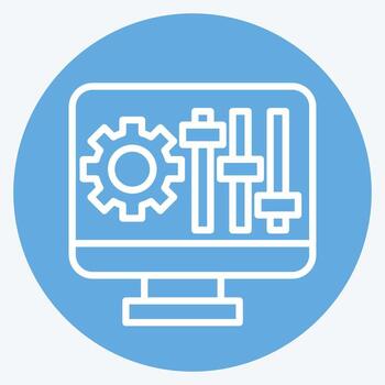 Icon Configuration. related to Printing symbol. blue eyes style. design editable vector