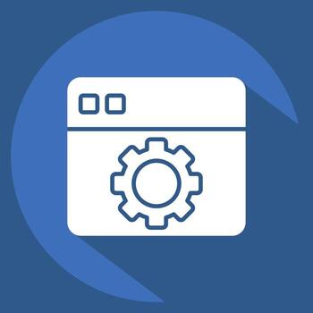 Icon Software. related to Printing symbol. long shadow style. design editable vector