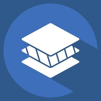 icono capas. relacionado a impresión símbolo. largo sombra estilo. diseño editable vector