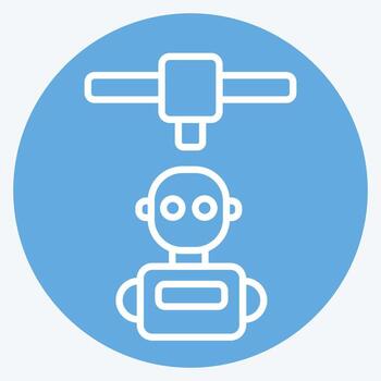 Icon Robotics. related to Printing symbol. blue eyes style. design editable vector