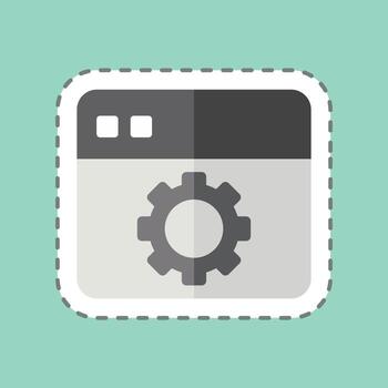 Sticker line cut Software. related to Printing symbol. design editable vector