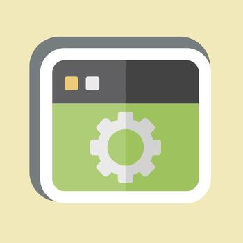 pegatina software. relacionado a impresión símbolo. diseño editable vector