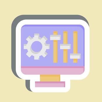 Sticker Configuration. related to Printing symbol. design editable vector