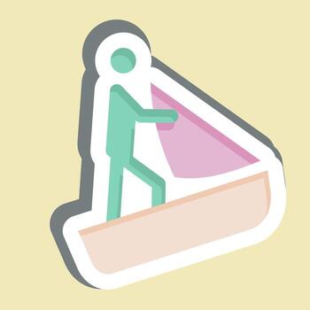 pegatina base de datos. relacionado a aventuras símbolo. diseño editable vector