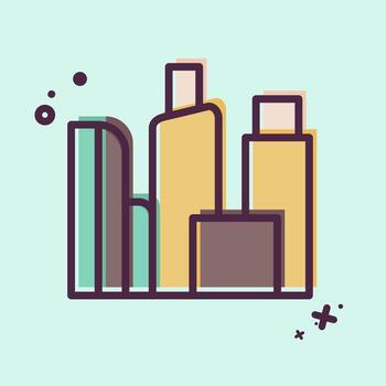 Icon Architecture and City. related to Downtown symbol. MBE style. design editable vector