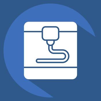Icon 3D Printer. related to Printing symbol. long shadow style. design editable vector