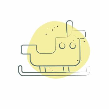Icon Sledding. related to Adventure symbol. Color Spot Style. design editable vector