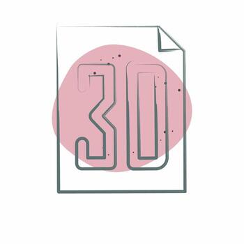 Icon 3D File. related to Printing symbol. Color Spot Style. design editable vector