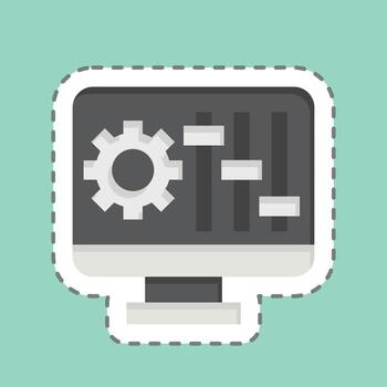 Sticker line cut Configuration. related to Printing symbol. design editable vector