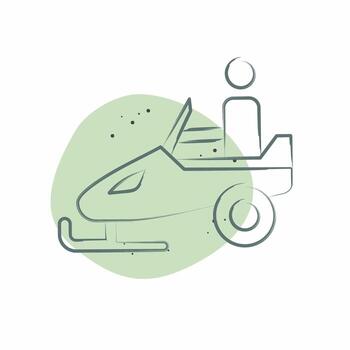 Icon Snowmobiling. related to Adventure symbol. Color Spot Style. design editable vector