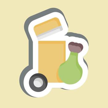 Sticker Garbage Can. related to Downtown symbol. design editable vector