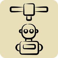 icono robótica relacionado a impresión símbolo. mano dibujado estilo. diseño editable vector