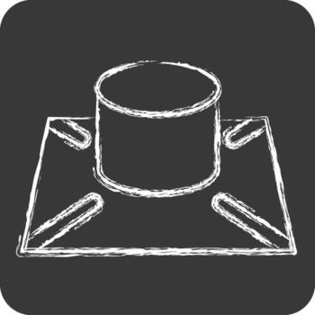 Icon 3D Model. related to Printing symbol. chalk Style. design editable vector