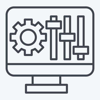 Icon Configuration. related to Printing symbol. line style. design editable vector