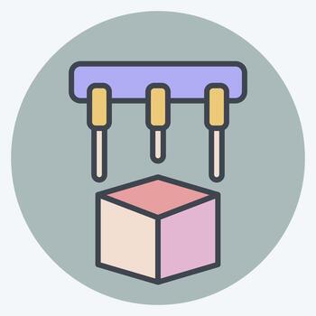 Icon Printing. related to Printing symbol. color mate style. design editable vector