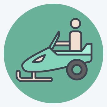 Icon Snowmobiling. related to Adventure symbol. color mate style. design editable vector