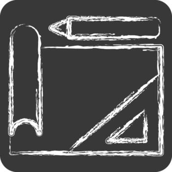 Icon Sketching. related to Printing symbol. chalk Style. design editable vector