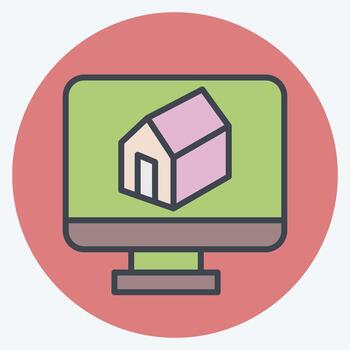 icono 3d impresión. relacionado a impresión símbolo. color compañero estilo. diseño editable vector