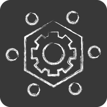 Icon Frame Work. related to Printing symbol. chalk Style. design editable vector