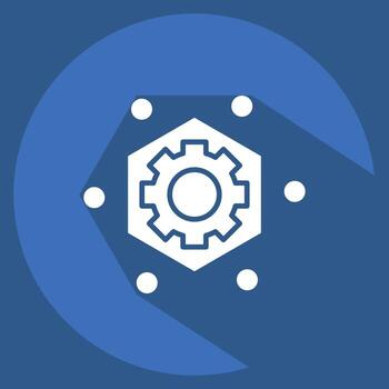 Icon Frame Work. related to Printing symbol. long shadow style. design editable vector