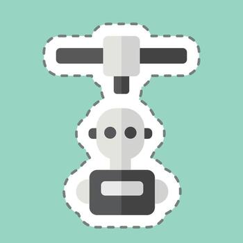 Sticker line cut Robotics. related to Printing symbol. design editable vector