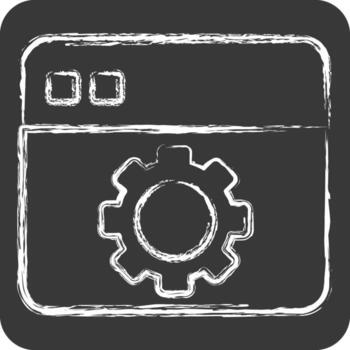 Icon Software. related to Printing symbol. chalk Style. design editable vector