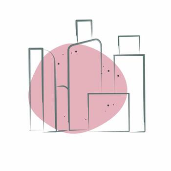 Icon Architecture and City. related to Downtown symbol. Color Spot Style. design editable vector