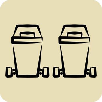 Icon Waste Sorting. related to Green House symbol. hand drawn style. design editable vector
