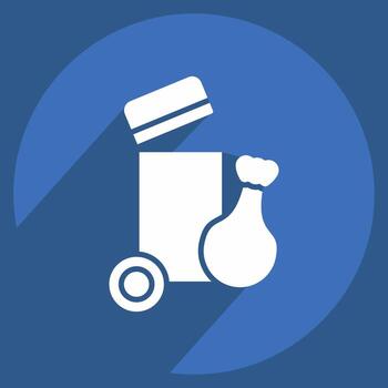 icono basura poder. relacionado a céntrico símbolo. largo sombra estilo. diseño editable vector