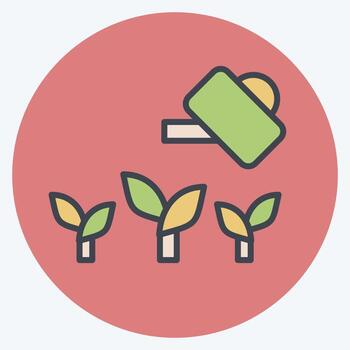 Icon Build Garden. related to Green House symbol. color mate style. design editable vector