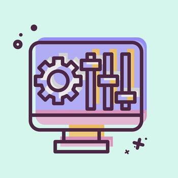 icono configuración. relacionado a impresión símbolo. mbe estilo. diseño editable vector