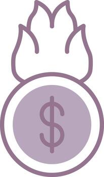 Burn Coin Stylish Web Token vector