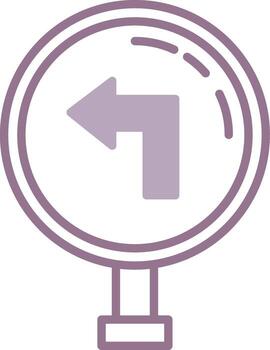 Left Turn Shadowed App Object vector