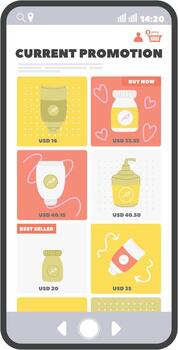 Cosmetics Store Web Application Illustration vector