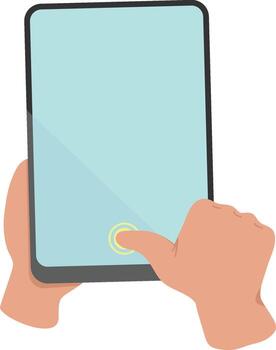 Biometric Authentication Finger On Tablet vector