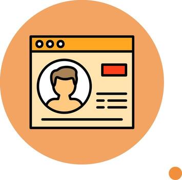 User Profile Minimal filled Circle Icon vector