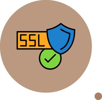 SSL Certificate Minimal filled Circle Icon vector