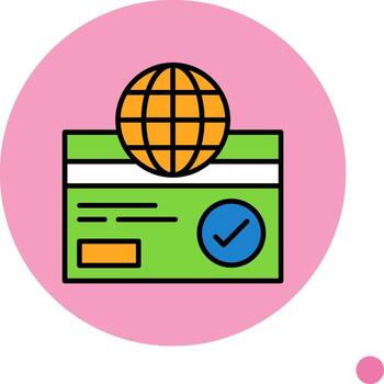Payment Gateway Minimal filled Circle Icon vector