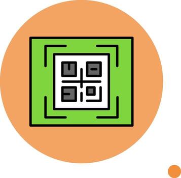 qr código mínimo lleno circulo icono vector