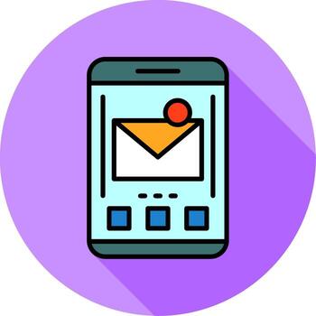 Mail Mobile Interface Minimal filled Circle Icon vector