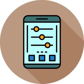 Settings Mobile Interface Minimal filled Circle Icon vector
