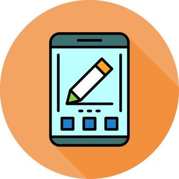 Edit Mobile Interface Minimal filled Circle Icon vector